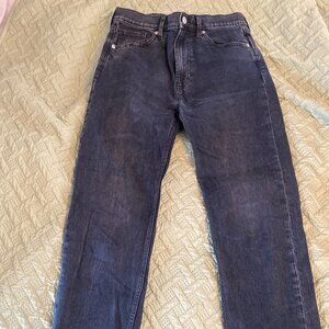 High Rise Straight Leg Dark Wash Gap Jeans